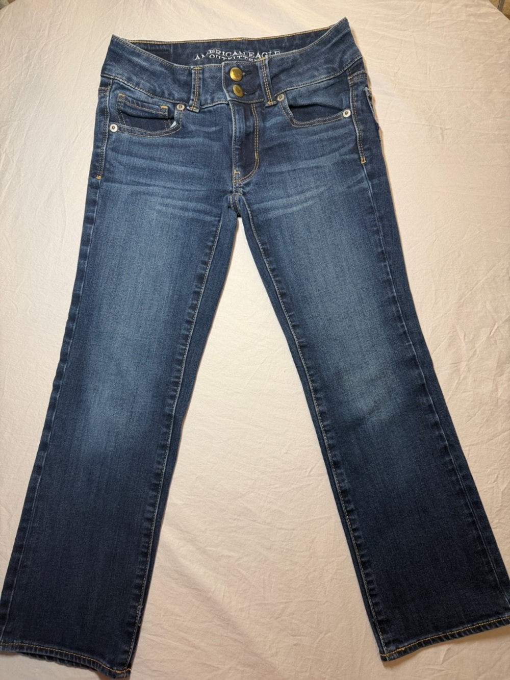 American Eagle Outfitters Women's Dark Blue Flare Jeans